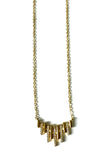 Vermeil over sterling silver chain necklace with an up down pendant with cubic zirconia stones.