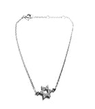 Sterling silver chain bracelet with a cubic zirconia Star of David.