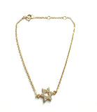 Vermeil over sterling silver chain bracelet with a cubic zirconia Star of David.