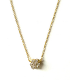 Vermeil over sterling silver cz cluster flower necklace.
