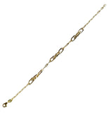Vermeil over sterling silver mixed link bracelet.