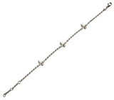 Sterling silver chain bracelet with three cz butterflies.