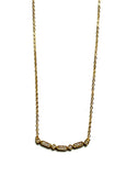 Vermeil over sterling silver chain necklace with a cubic zirconia antique bar.