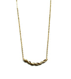 Vermeil over sterling silver cz twisted bar necklace.