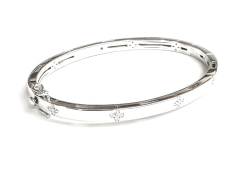 Mika Bangle With CZ Flowers