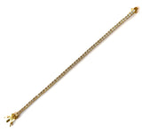 Vermeil over sterling silver 2.5MM Tennis Bracelet with cubic zirconia stones.