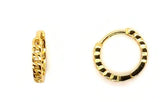 Vermeil over sterling silver mini cuban chain huggie earring.