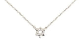 Sterling silver chain necklace with a mini Star of David pendant.