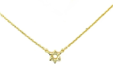 Vermeil over sterling silver chain necklace with a mini Star of David pendant.