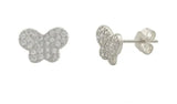 Sterling silver cz butterfly stud earring