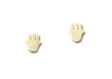 Vermeil over sterling silver Hamsa stud earrings.