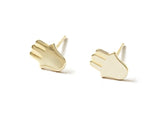 Vermeil over sterling silver Hamsa stud earrings.