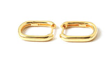 Vermeil over sterling silver rectangle shaped huggie earrings with a hinged back closure.