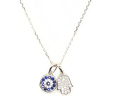 Adi Mini CZ Dangling Hamsa & Evil Eye