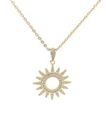 Vermeil over sterling silver cz starburst necklace.
