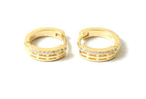 Vermeil over sterling silver cz huggie earrings.