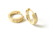 Vermeil over sterling silver cz huggie earrings.