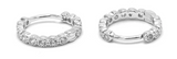 Sterling silver huggie earrings with round cz stones.