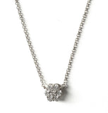 Sterling silver cz cluster flower necklace.