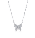 Sterling silver cz butterfly on a mirror chain