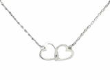 Sterling silver interlocking heart necklace.