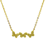 Vermeil over sterling silver triple cz butterfly necklace.