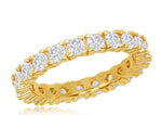 Vermeil over sterling silver 3mm cz eternity band