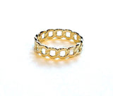 Vermeil over sterling silver chain link ring.