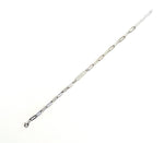 Sterling silver chain link bracelet with a small cz bar.