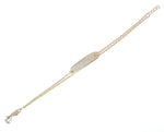 Vermeil over sterling silver double chain bracelet with a cz bar.  