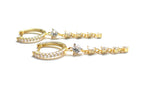 Vermeil over sterling silver huggies with cz tennis drop 