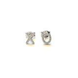 Sterling silver cz XO earrings.    One ear is the X, the other is the O.