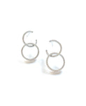 Sterling silver double cz hoop earrings