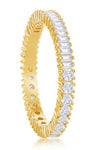 Vermeil over sterling silver 1/2 baguette, 1/2 round cz eternity band