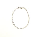 Sterling silver half chain link and half tennis bracelet.  
