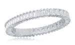 Sterling silver 1/2 baguette, 1/2 round cz eternity band