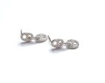 Sterling silver cz double mariner drop earrings