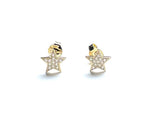 Vermeil over sterling silver cz star earrings