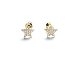 Vermeil over sterling silver cz star earrings
