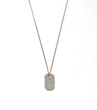 Vermeil over sterling silver cz dog tag necklace.