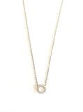 Sterling silver cz mini open circle necklace.