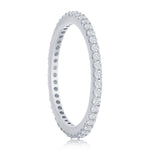 Sterling silver 1.5mm cz eternity band