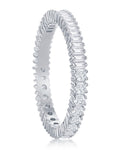 Sterling silver 1/2 baguette, 1/2 round cz eternity band