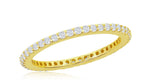 Vermeil over sterling silver 1.5mm cz eternity band