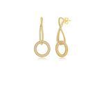 Vermeil over sterling silver cz infinity and round drop earrings