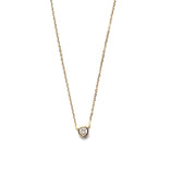 Vermeil over sterling silver necklace with a round bezel set cz pendant