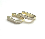 Vermeil over sterling silver mini rectangle cz inside out hoops.