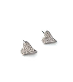 Sterling silver cz stud mini heart earrings