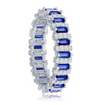 Evie Sapphire Colored Round & Emerald Cut Eternity Band Ring