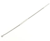 Sterling silver chain bracelet with a tennis cz bar.